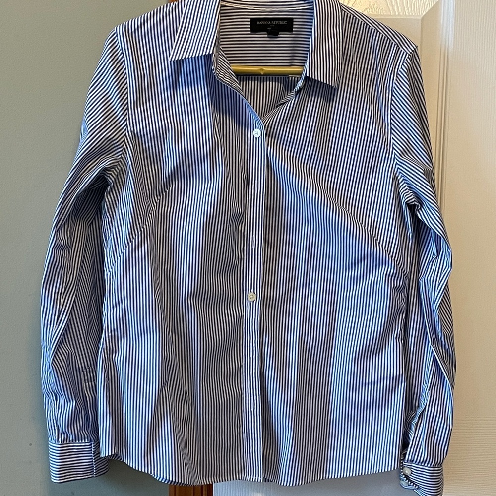 Banana Republic- Blue Stripe Shirt